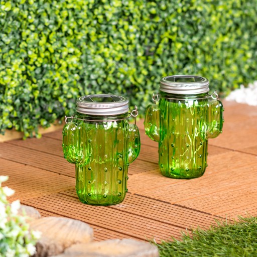 SOLÁRNA LAMPA ZÁHRADNÁ JAR CACTUS GLASS LED