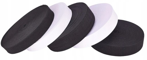 Elastická 20 mm pletená guma na šitie odevov 2 cm ČIERNA - 25 metrov