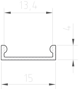 1mb Hliníkový profil slim surface dlaždice FLAT white + LAMP