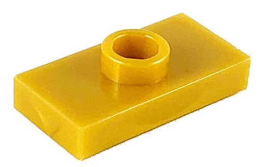LEGO 1X2 S POTRUBKOU ZLATÁ 15573 PRE 10 KS