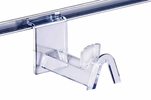 Slatwall vešiak na okuliare, 8 cm, bezfarebné plexi