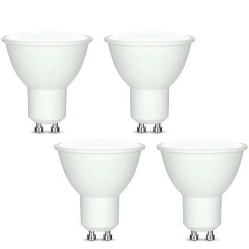 4x LED ŽIAROVKA SO ZÁVITOM GU10 NEBLIKÁ CCD SMD TEPLÁ BIELA FARBA 3000K 5W