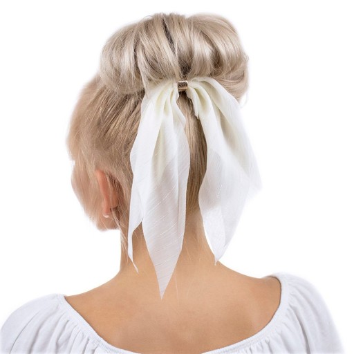 HAIR RUB, šatka s mašľou, scrunchies ECRU