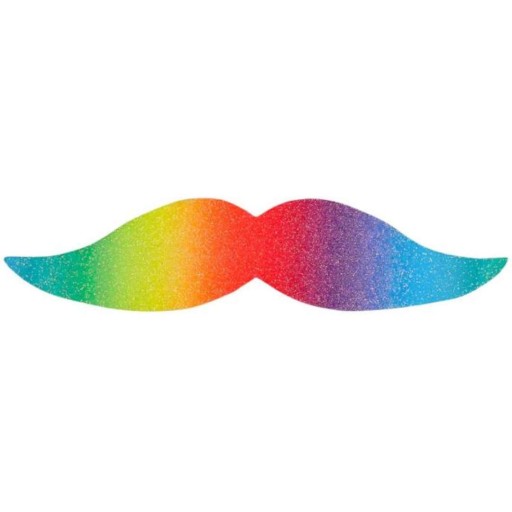 Samolepiace fúzy DÚHA DÚHA fantasy LGBT paráda KARNEVAL 6 ks