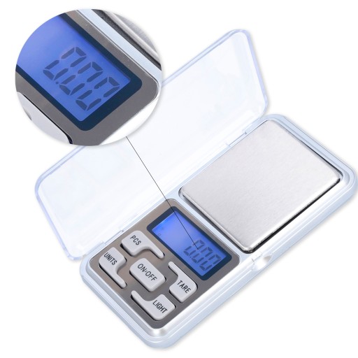 Elektronická presná LCD váha na šperky, vrecková mini, 500/001g