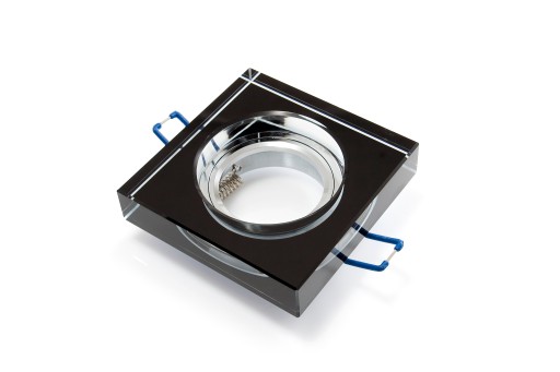 SET ČIERNE SKLO HALOGÉNOVÉ SVIETIDLÁ + LED ŽIAROVKA 10W + GU10 6000K