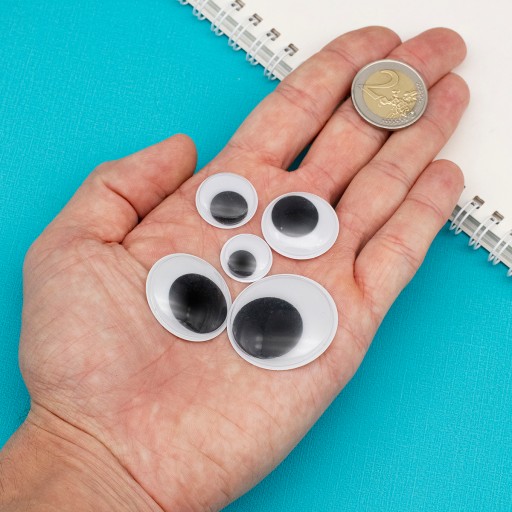POHYBLIVÉ OČI NA DEKORÁCIU 16-35x4-6mm 20ks
