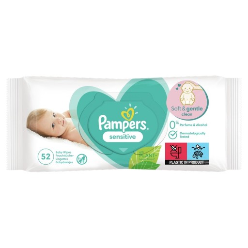 Pampers Sensitive vlhčené obrúsky 1 x 52 ks