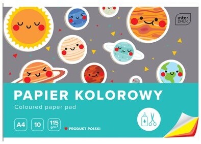 Vystrihovací blok Farebný papier A4/10k na umelecké dielo 115g Interprint