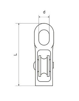 Jednolanová kladka na pozinkované laná 250kg 30mm