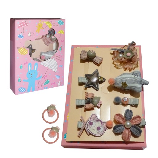 Sada manžetových gombíkov Pudr Pink Grey Cat, 10 kusov