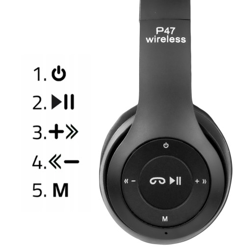 Bezdrôtové slúchadlá do uší P47 Bluetooth