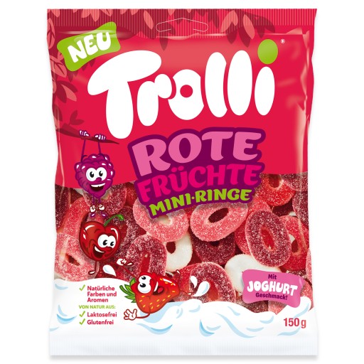 TROLL JELLIES ROTTE FRUCHTE MINI-RINGE PENA 150g Jahody