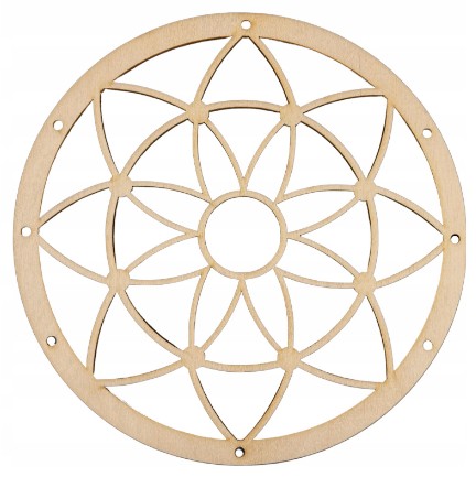 DREAMCATCHER DREVENÝ ZÁKLAD MANDALA PRELÁŠKOVANÝ 25CM KVET