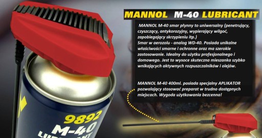 MULTI olej, odstraňovač hrdze, multifunkčné mazivo M40 APLIKÁTOR 400ml. Mannol