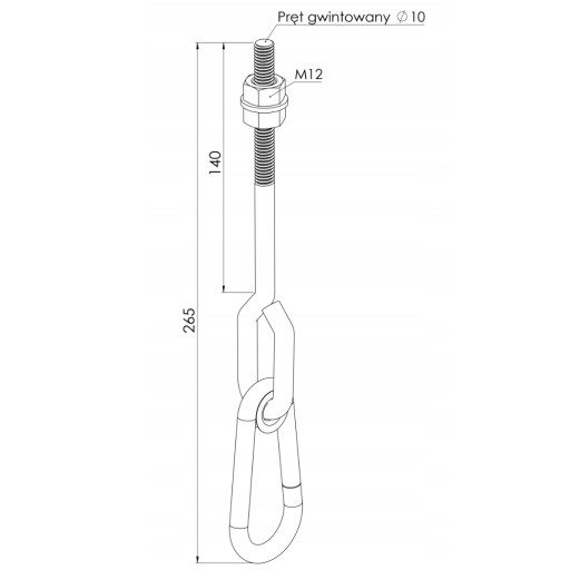 Držiak háku Swing Mount Sling M12 140 mm