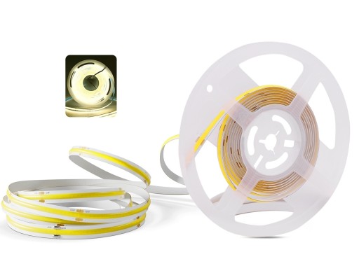 Neon COB LED pas 24V 1m 320 diod 4000K NEUTRAL BIELY HOMOGENNY 8MM