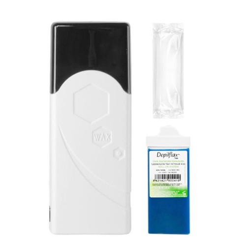 iWax sada na depiláciu valček Single F-0 40W biely + valček + depilačné pásiky