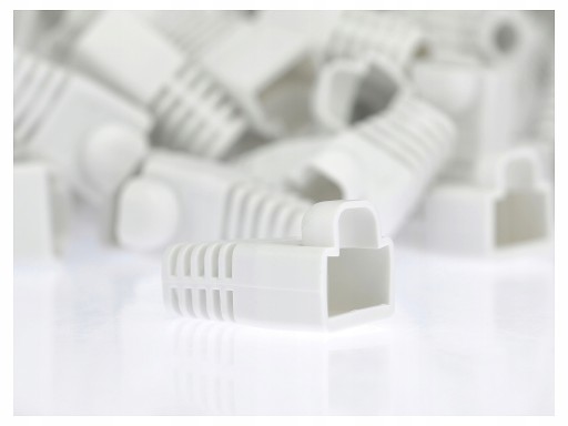 NEKU Gumový kryt na zástrčku RJ45, biely, 10 ks