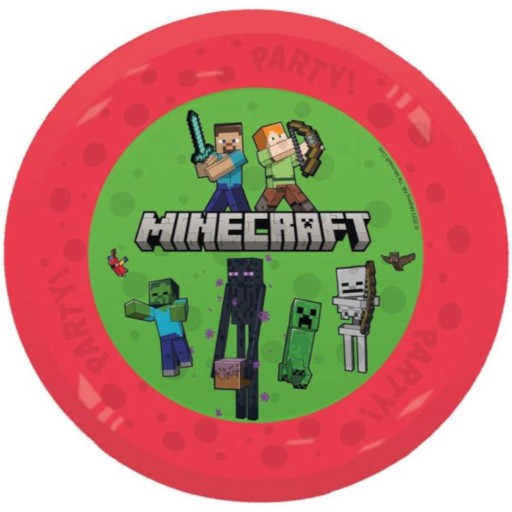 OPÄTOVNE POUŽITEĽNÝ plastový TANIER zelený MINECRAFT Steve Alex CREEPER 1 ks