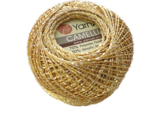Šnúrka Camellia Yarn Art, metalizovaná, 419 zlato
