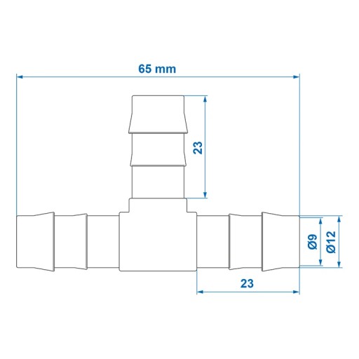 TEK PRE HADICE NA VODU PVC T 12 MM 2 KS