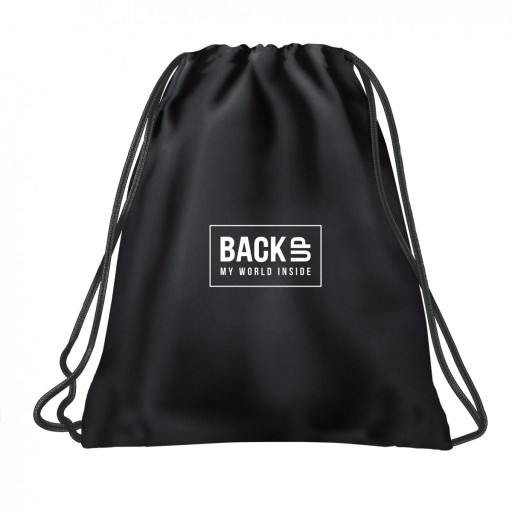 BackUP čierna taška na topánky, ČIERNA na školskú PE obuv