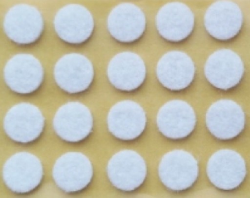 PLSTENÉ PODLOŽKY na stoličky, nábytok, stoly, BIELA, samolepiaca fi 15mm plsť