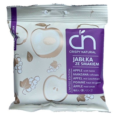 CRISPY Sušené jablko s ríbezľovou šťavou 18g plátky jabĺk a hranolky