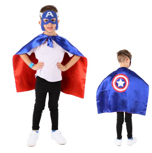 OUTFIT MASKA CAPTAIN AMERICA AVENGERS + CAPEA + WARMBAND