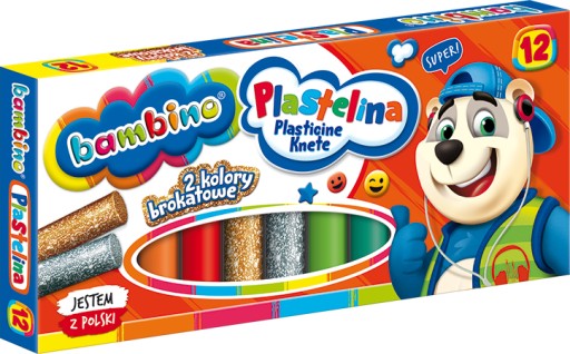 BAMBINO SCHOOL PLASTICINE 12 farieb, 2x trblietavé