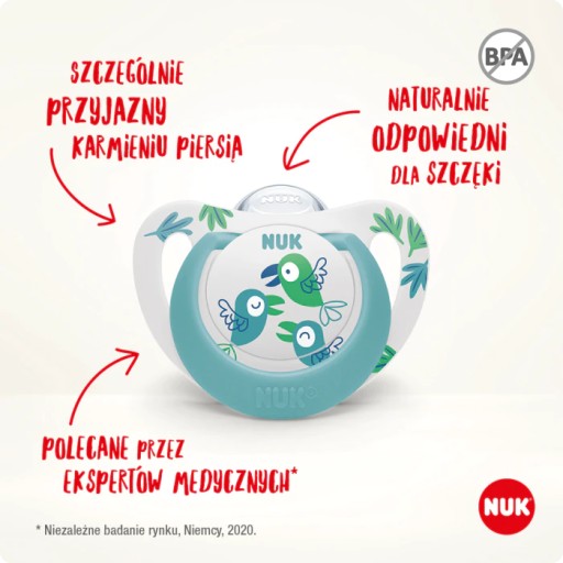 Nuk Star cumlík 18-36m. latex 2 ks. dievča