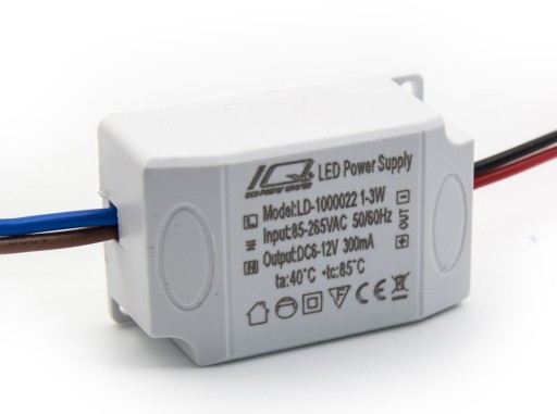 LED OVLÁDAČ 1-3W 12V DC TRANSFORMÁTOR