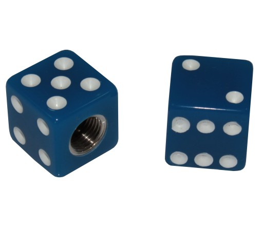 Krytky ventilov kolies Quad ATV Game Dice Blue 2
