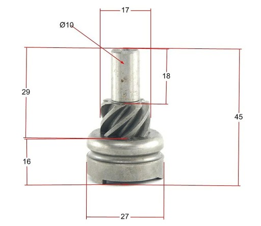 Pohon štartéra skútra pre PEUGEOT 16 mm
