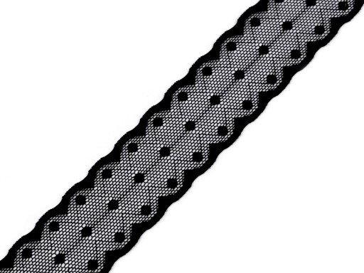ŠTÝLOVÁ ČIPKA 3 CM ELASTICKÁ ČIERNA