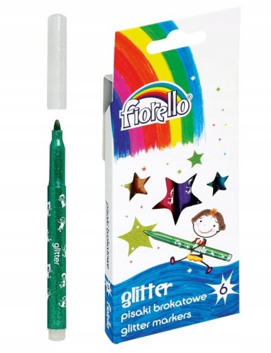 ZNAČOVAČE FIORELLO, GLITTROVÉ ZNAČKY, 6 farieb