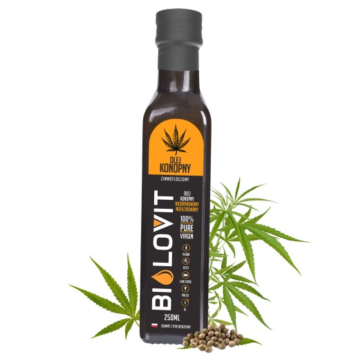 Bilovit prírodný konopný olej, lisovaný za studena, nerafinovaný, 250 ml