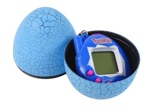 Tamagotchi v hre Vajcia Elektronické modré zvieratko