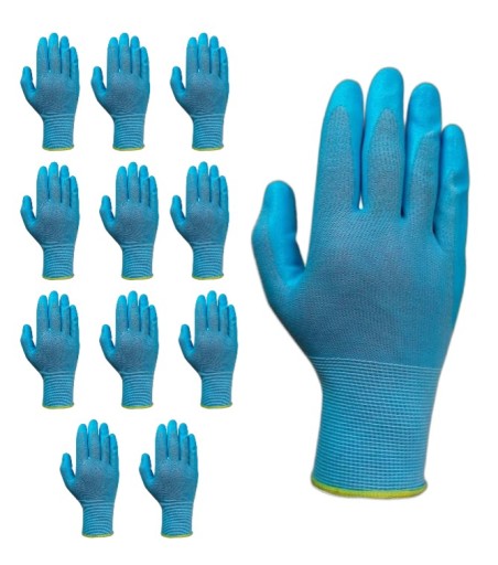 12 párov nitrilových pracovných rukavíc Eco-Nit: Flexibilita a pohodlie, veľkosť 8