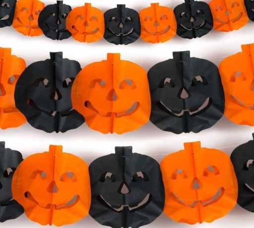 Girlandový hodvábny papier tekvica Halloween Banner papierová dekorácia 300cm