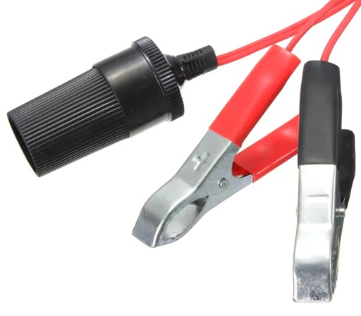 ADAPTÉR NA AKUMULÁTOR ZAPAĽOVAČ 12V + 2 krokosvorky na koncovky 30cm