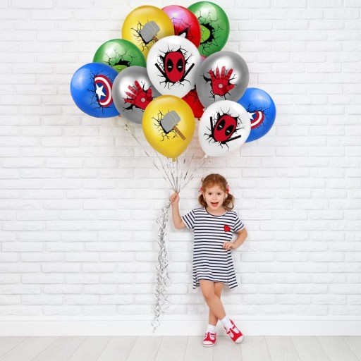 LATEXOVÝ BALÓN SUPERHRDINOVÉ HÉLIUM NA NARODENINOVÝ PLES 6 KS