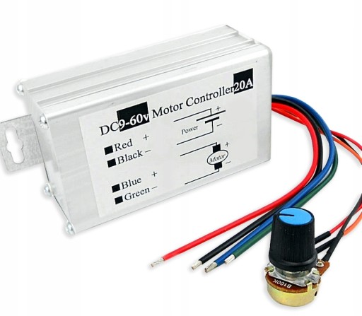 PWM jednosmerný regulátor otáčok motora 9-60V 20A 12V 24V