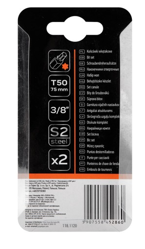 TORX bit T50 x 75 mm, S2 x 2 ks, NEO 10-946