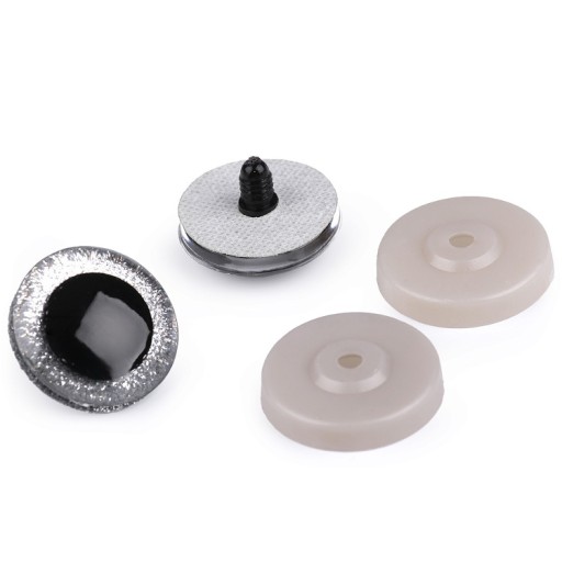 GLITTER SILVER MASCOT EYES 40mm MEDVEĎ