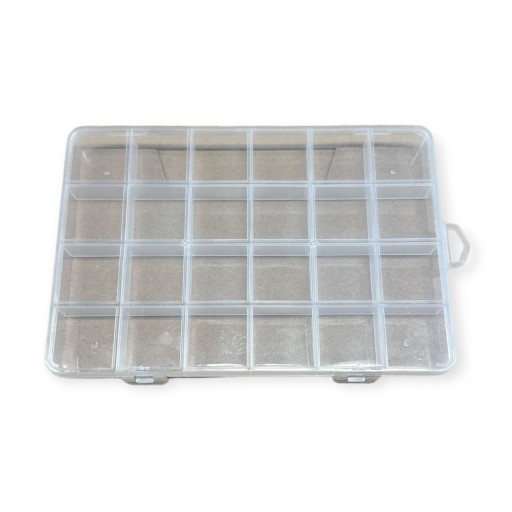 Organizér plastový box s priehradkami 19 cm x 13 cm x 1,8 cm