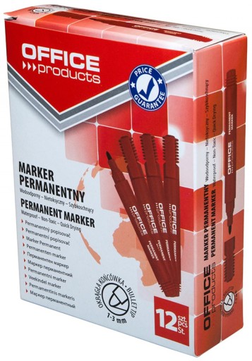 KANCELÁRSKE PRODUKTY permanentný popisovač, okrúhly, 1-3mm (linka), červený