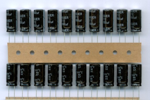 1000uF 25V NÍZKY ESR 1000 µF 25 V (10 KS) ELEKTROLYTICKÝ KONDENZÁTOR