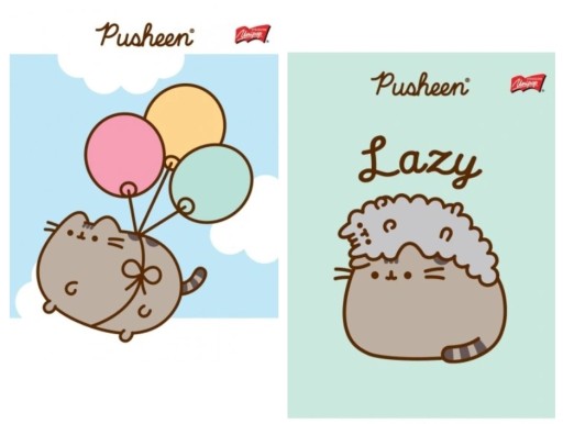 Zápisník A5 32 listov 3-riadkový farebný PUSHEEN Cat 1 ks Unipap